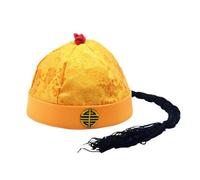 Mirweon Chapeau traditionnel d'empereur chinois pour costume d'événement en tissu de soie PalacePrince Tangzhuang Cosutme Accessoires Chapeau Costume d'empereur oriental, Jaune, number 8