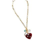 Mirweon Collier avec pendentif coloré au design simple et élégant, accessoire de bijoux pour un usage quotidien et un événement spécial, tenue élégante pour étudiant, taille unique, Comme décrit