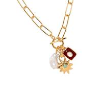 Mirweon Collier avec pendentif coloré au design simple et élégant, accessoire de bijoux pour un usage quotidien et un événement spécial, tenue élégante pour étudiant, taille unique, Comme décrit