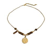 Mirweon Collier unique en acier inoxydable avec pendentif soleil en pierre naturelle pour un usage quotidien et une soirée, taille unique, Comme décrit, Comme décrit.
