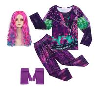 Mirweon Costume Descendant Mal Isles Of The Lost Deluxe Mal Evies Chemise Pantalon pour déguisement Cosplay Halloween Costumes