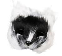 Mirweon Demi-visage de renards d'Halloween avec peluche douce pour les fêtes à thème, les concours costumés et la photographie, cadre pratique, longue balle en peluche renards