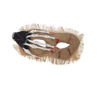 Mirweon Demi-visage d'horreur squelettique éclaboussures de sang pour cosplay, spectacles sur scène et accessoires photo d'Halloween pour adultes