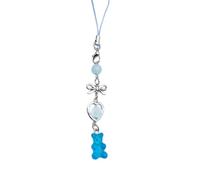 Mirweon Fashion Bear Bowknot Bead Hanging Phone Strap Bag Decoration Portable Hangings Lanyard For Girls Women