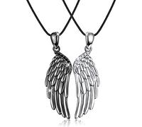 Mirweon Lot de 2 colliers ras du cou rétro avec ailes d'ange - Cadeau de Saint-Valentin - Bijoux décoratifs - Chaîne clavicule pour homme et femme