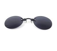 Mirweon Lunettes rondes rétro unisexe avec pince-nez en métal