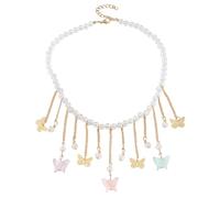 Mirweon Magnifique collier papillon à pampilles collier tendance collier collier chaîne réglable en alliage pour bijoux de cou tendance au quotidien