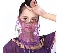 Mirweon Masque en maille scintillante pour fête de mouvement artistique, accessoire de costume, respirant, léger, couverture à paillettes