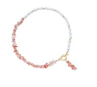 Mirweon Parure de bijoux tendance en alliage avec collier et boucles d'oreilles en cristal rose pour une élégance décontractée, élégante et minimaliste, taille unique, Comme décrit, Comme décrit.