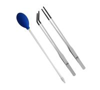 Mirweon Pince à épiler pour reptiles avec pointe anti-corrosion noire pour une alimentation facile