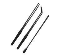 Mirweon Pince à épiler pour reptiles avec pointe anti-corrosion noire pour une alimentation facile