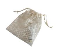 Mirweon Pochettes élégantes en filet transparent avec cordon de serrage pour le rangement de bijoux, ensemble essentiel de voyage, organisation, bordure en dentelle, sac de rangement portable en