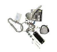 Mirweon Porte-clés avec pendentif pour sac de médiator de guitare, montre de poche, accessoire en alliage, texture pour femmes et filles, cadeau unique, Noir , taille unique