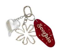 Mirweon Porte-clés décoratif en acrylique avec motif de cœur artistique pour couples, breloque de sac légère Rouge, claire, taille unique