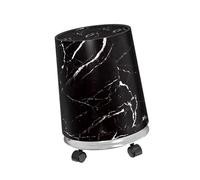 Mirweon Poubelle élégante à double couche texturée en marbre pour salle de bain, bureau, cuisine, seau intérieur amovible, petite poubelle