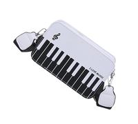 Mirweon Sac à bandoulière élégant inspiré du piano en cuir synthétique pour étudiants et concerts de musique, blanc, One Size