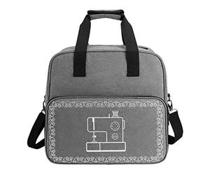 Mirweon Sac de transport pour machine à coudre surjeteuse avec poignées à bandoulière, gris clair
