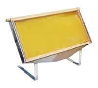 Mirweon Support de cadre de ruche en acier inoxydable - Pied réglable pour affichage de miels - Outil d'apiculture - Support en nid d'abeille pour cafés, boulangeries, ruches