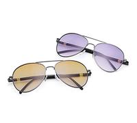 MIRYEA Lot de 2 lunettes de lecture bifocales invisibles avec charnière à ressort, Marron et violet