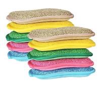 Mis.Moon 10 Éponge Vaisselle Reutilisable Eponges, Éponge en Microfibre Anti-Rayures pour Cuisine, Double Face Réutilisable pour Cuisine, Vaisselle, Casseroles et Poêles