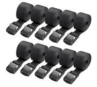 Mis.Moon 10PCS Sangle Porte Velo, 2.5cm x 1m Sangle Cliquet avec Boucles à Came Alliage Antirouille Réglable à Dégagement Rapide Sangle Arrimage pour Transport de Vélo Moto Bagage