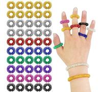 Mis.Moon 52 Pièces Bague de Massage Des Doigts, Bague Accupressure, pour Circulation Sanguine Entre Les Doigts