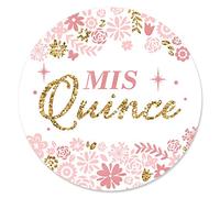 Mis Quince Anos Lot de 24 autocollants ronds pour fête d'anniversaire 15 ans