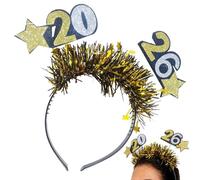 Misaakoeq Bandeau Pour Le Nouvel An,3D Réfléchissant Festif Confortable Couvre-Chef - 2026 Accessoires Pour Le Nouvel An | Pour Couple Hommes Femmes Adultes Intérieur Extérieur Fêtes
