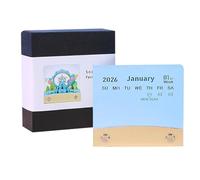 Misaakoeq Bloc-notes 3D, calendrier en papier 3D détachable à grande roue | Horlogerie détachable pour planification de bureau, école, travail, maison, bureau, vacances, Noël, famille