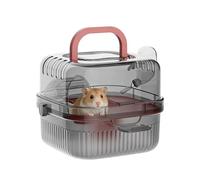 Misaakoeq Cage de Transport pour Hamster | Habitat à Deux Niveaux - Sac de Transport pour Rongeurs avec Poignée | pour Cochon d'Inde, Lapin, Souris, Chinchilla, Idéal pour Camping,