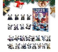 Misaakoeq Calendrier de l'Avent Noël 2025 - Ornement Panda 2D 2025 24 Jours Noël | Pendaison Mignonne Favoris Fête pour Adultes Collectionneurs - Adulte Enfant Collectionneur