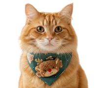 Misaakoeq Collier De Déguisement De Noël Chat - Costume Élastique pour Fêtes pour Déguisement d'animal de Compagnie - Bandana de Noël pour Chat,pour Les Rassemblements Familiaux Les Séances Photo Les