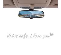 Misaakoeq Décalque pour Rétroviseur | Conduis Prudemment Je T aime Autocollant Miroir Voiture | Accessoires Véhicule Mignons pour Pare Brise Tableau de Bord Scooters SUV Berline - Autoroute