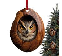 Misaakoeq Décoration de Noël en acrylique 2D pour sapin de Noël - Motif animal - Raton laveur, chouette, écureuil, hérisson, lapin - Pour mur d'arbre de Noël