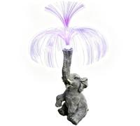 Misaakoeq Décoration Solaire pour Jardin - Lampes Méduses Solaires Étanches Mignonnes,Sculpture De Jardin Éléphant En Résine Décorative - Pour Balcon Terrasse Cour Pelouse Paysage Allées Parterre