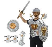 Misaakoeq Ensemble Costume Chevalier - Médiéval Réaliste et Confortable | Ensemble de Cosplay Chevalier | Pour Spectacles Scéniques Représentations Scolaires Théâtre Étudiants Fils Élèves Camarades