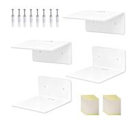 Misaakoeq Étagères Transparentes pour Mur | 4 Pièces Décoratives Multifonctions - Organisateur Murale Adhésif de 10 cm,pour Le Salon, la Salle de Bain, Le Stockage, la Cuisine, la Chambre et Le Lieu