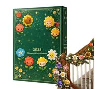 Misaakoeq Jouet De L'Avent De Noël 2025 - Pendentif Décoratif En Acrylique Plat 2D À Thème Floral | 2025 Petit Pendentif Jouet De L Avent | Pour Femmes Garçons Filles Adolescents Couple Famille Amis