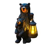 Misaakoeq Lumière Solaire Extérieur Étanche, Statuette Ours Lumineuse pour Jardin, Décoration Jardin Pelouse Patio pour Anniversaire Maison Fête Maman