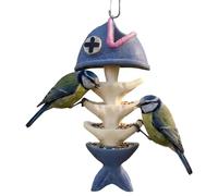 Misaakoeq Mangeoire à Oiseaux - Support Résine Créatif Arête de Poisson - Mangeoire pour Oiseaux de Jardin - pour Extérieur Dehors Jardin Patio Balcon Cour Arrière Maison Parc