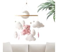 Misaakoeq Mobile de Lit Bébé,Mobile Bébé et Nuages | Doudou Sensoriel Romantique Tourne 360° pour Fille Garçon Enfant Berceau Chambre