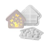 Misaakoeq Moule à bougie pour maison | Moule à bougie en forme de maison de chat | Outil créatif pour bureau, salle de classe, Noël, salon, jardin, crèche, Halloween, école