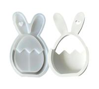 Misaakoeq Moules de Pâques en Silicone,Outils de Création Réutilisables et Flexibles Lapin,Pochoirs en Forme de Lapin de Pâques en Silicone | pour Résine Époxy Plâtre Projets Artistiques Décorations