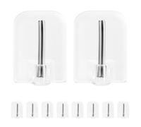 Misaakoeq Petits crochets muraux blancs,crochets muraux autocollants - Petits cintres blancs | Crochets de suspension adhésifs puissants pour cuisine, chambre d'enfant, salon, salle de bain et