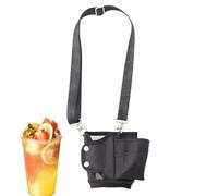 Misaakoeq Porte-Gourde,Porte-Bouteille Extérieur avec Sangle Réglable | Pochette Manche Portable avec Compartiments et Accessoires pour Tasse pour Étudiants, Hommes et Femmes