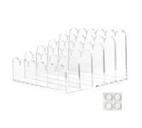 Misaakoeq Porte-Lettres en Acrylique - Support de Stockage avec 5 Compartiments pour Enveloppes Clair - Rack De Stockage Vertical pour Courrier Multifonction pour Cahier Enveloppe Facture Fichier