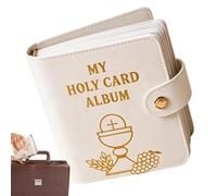 Misaakoeq Portefeuille À Cartes De Prière - Avec 20 Pochettes Étui Livret Portable - Porte-Cartes Catholique En Simili Cuir - Pour Hommes, Femmes, Église, Voyage, Maison, Réunions De Famille,