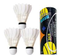 Misaakoeq Volant Badminton,3 Pack Volant Badminton Plume pour S'EntraîNer,Plume De Canard Naturellevolant Badminton Exterieur,Shuttlecock Convient Aux DéButants Et Aux Amateurs