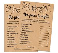 Misaidou Jeu de fête prénatale, The Price Is Right, 30 cartes de jeu incluses, kraft