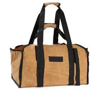 Misamo 1 PCS Sac de Rangement pour Allume-Feu en Toile Sac de Transport pour Bûches Jaune 47x31x37cm Support pour Tas de Bois de Chauffage Porte-Bûches de Cheminée